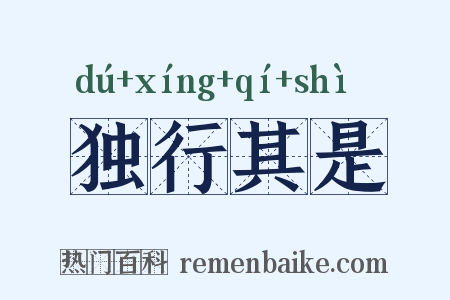 独行其是是什么意思的图片